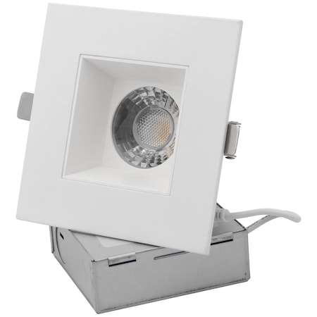 Sunlite 4-in LED Smooth Trim 12W Color Select 30K/40K/50K Dimmable Matte White Square Regressed DownLght 85565-SU